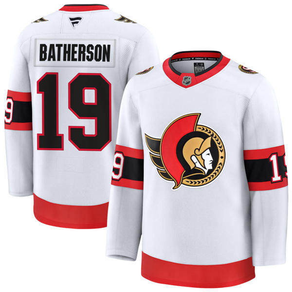 Men's Ottawa Senators #19 Drake Batherson Fanatics White Away Premium Jersey Men's Ottawa Senators #19 Drake Batherson Fanatics White Away Premium Jersey